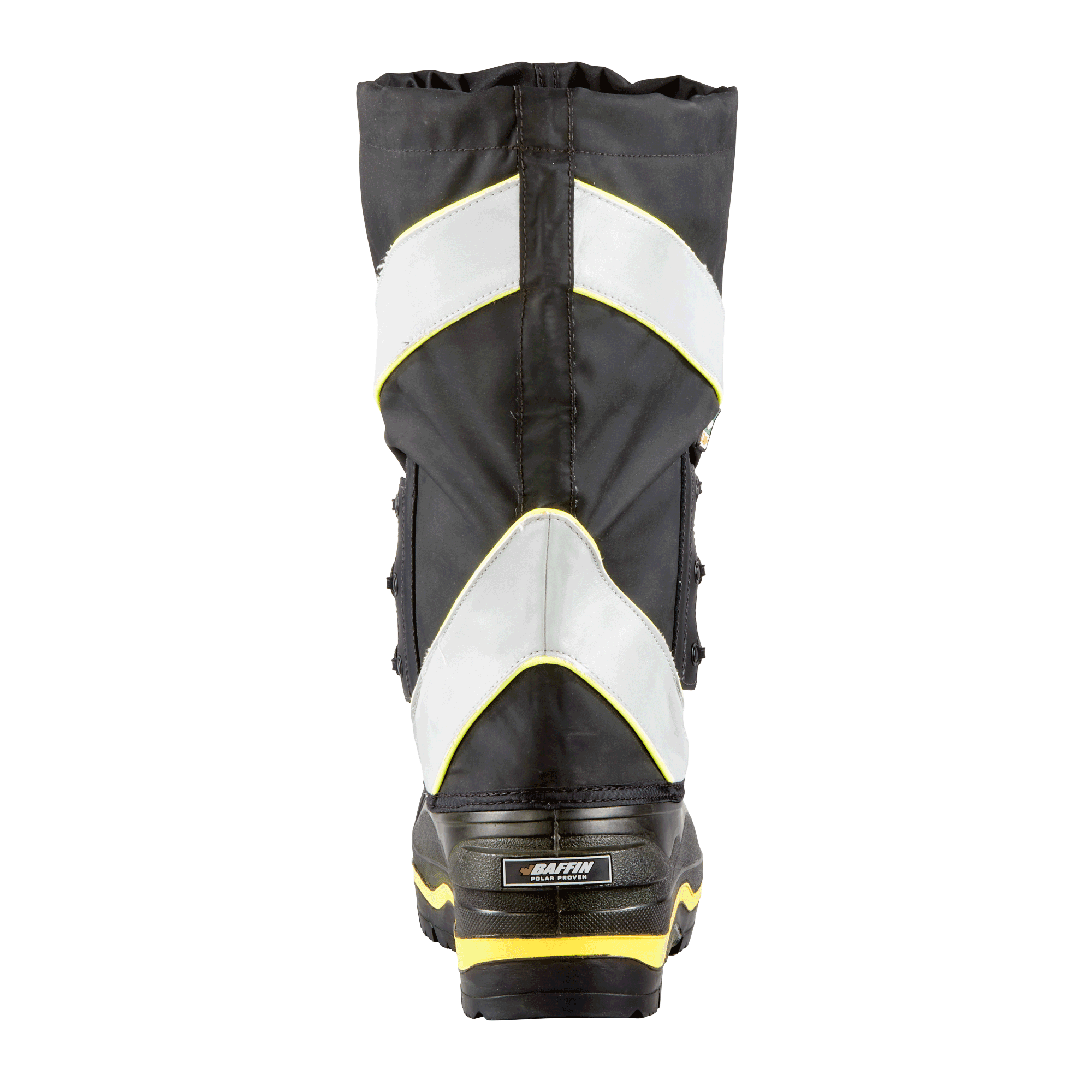 DERRICK (Safety Toe & Plate) | Unisex Boot - Heel || Black/Hi-Vis
