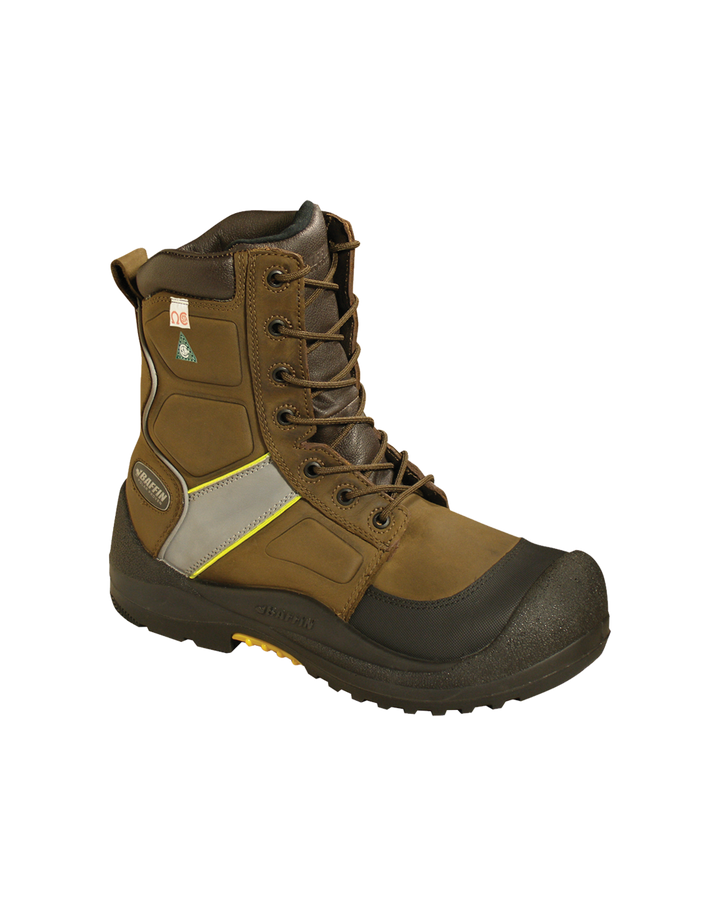 PREMIUM WORKER HI-VIS (Safety Toe & Plate) | Men's Boot || Brown/Hi-Vis