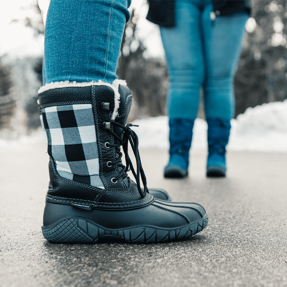 JASPER | Women's Boot || White/Black-Plaid